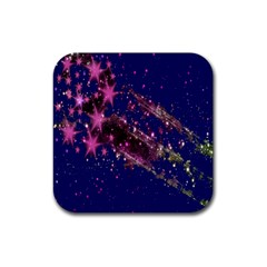 Stars Abstract Shine Spots Lines Rubber Coaster (square)  by Simbadda