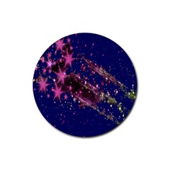 Stars Abstract Shine Spots Lines Rubber Round Coaster (4 Pack)  by Simbadda