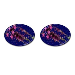 Stars Abstract Shine Spots Lines Cufflinks (oval)