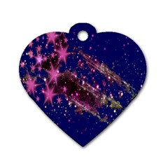 Stars Abstract Shine Spots Lines Dog Tag Heart (one Side)