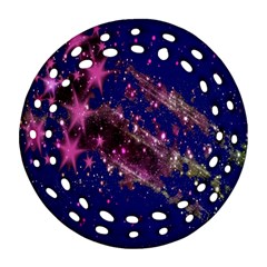 Stars Abstract Shine Spots Lines Round Filigree Ornament (two Sides)