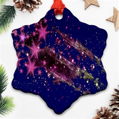 Stars Abstract Shine Spots Lines Snowflake Ornament (two Sides) by Simbadda