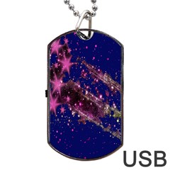 Stars Abstract Shine Spots Lines Dog Tag Usb Flash (two Sides)