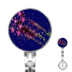 Stars Abstract Shine Spots Lines Stainless Steel Nurses Watch by Simbadda