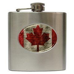 Canada Flag Hip Flask (6 Oz) by Valentinaart