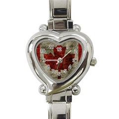 Canada flag Heart Italian Charm Watch