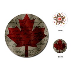 Canada Flag Playing Cards (round)  by Valentinaart