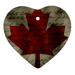 Canada Flag Heart Ornament (two Sides) by Valentinaart