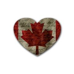 Canada flag Rubber Coaster (Heart) 