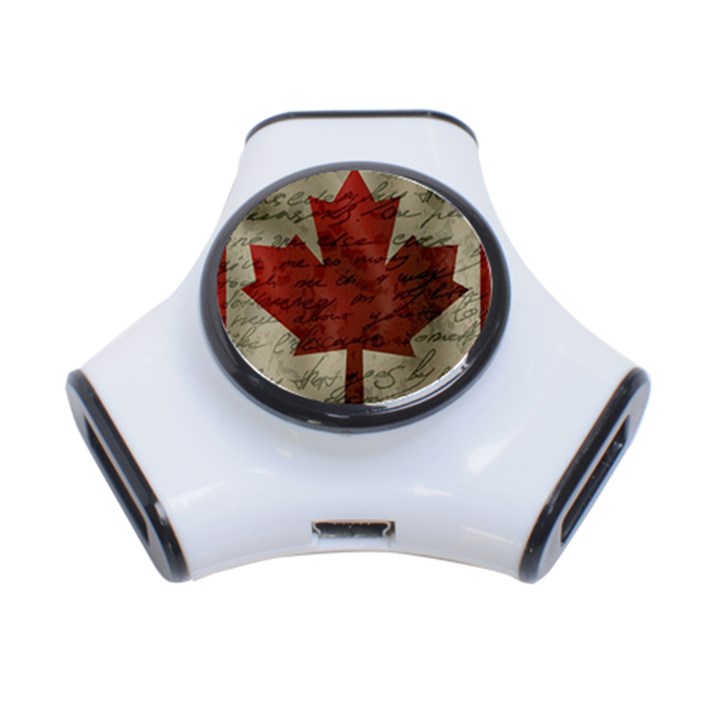 Canada flag 3-Port USB Hub