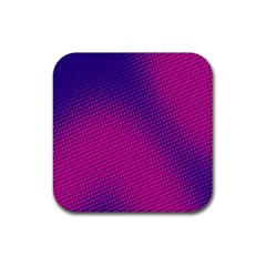 Retro Halftone Pink On Blue Rubber Coaster (square) 