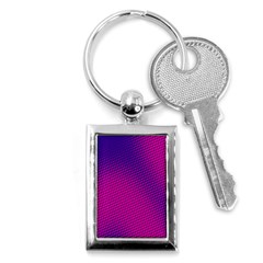 Retro Halftone Pink On Blue Key Chains (rectangle) 