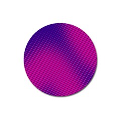 Retro Halftone Pink On Blue Magnet 3  (round)