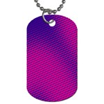 Retro Halftone Pink On Blue Dog Tag (Two Sides) Front