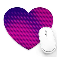 Retro Halftone Pink On Blue Heart Mousepads by Simbadda