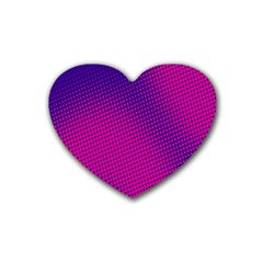 Retro Halftone Pink On Blue Heart Coaster (4 Pack) 