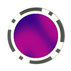 Retro Halftone Pink On Blue Poker Chip Card Guard