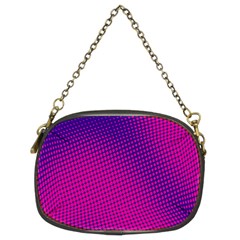 Retro Halftone Pink On Blue Chain Purses (two Sides) 