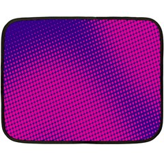 Retro Halftone Pink On Blue Fleece Blanket (mini) by Simbadda