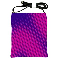 Retro Halftone Pink On Blue Shoulder Sling Bags