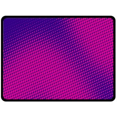 Retro Halftone Pink On Blue Fleece Blanket (large)  by Simbadda