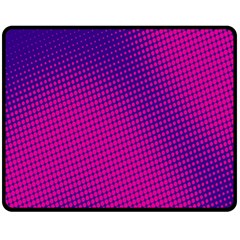 Retro Halftone Pink On Blue Fleece Blanket (medium) 