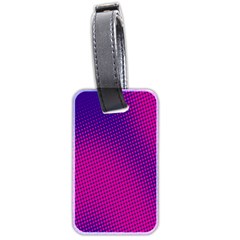 Retro Halftone Pink On Blue Luggage Tags (two Sides)