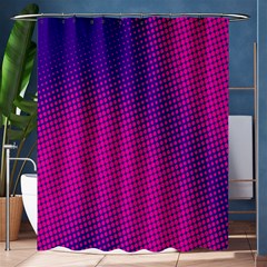 Retro Halftone Pink On Blue Shower Curtain 60  X 72  (medium) 