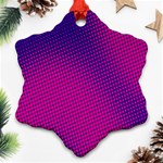 Retro Halftone Pink On Blue Ornament (Snowflake) Front