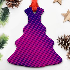 Retro Halftone Pink On Blue Christmas Tree Ornament (two Sides)