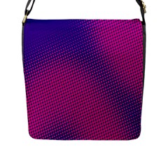 Retro Halftone Pink On Blue Flap Messenger Bag (l) 