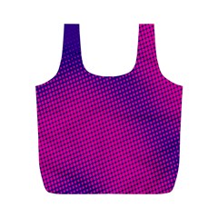 Retro Halftone Pink On Blue Full Print Recycle Bags (m) 