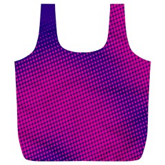 Retro Halftone Pink On Blue Full Print Recycle Bags (l)  by Simbadda