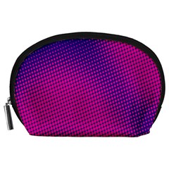 Retro Halftone Pink On Blue Accessory Pouches (large) 