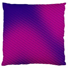 Retro Halftone Pink On Blue Large Flano Cushion Case (one Side)