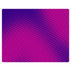 Retro Halftone Pink On Blue Double Sided Flano Blanket (medium)  by Simbadda