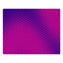 Retro Halftone Pink On Blue Double Sided Flano Blanket (large)  by Simbadda