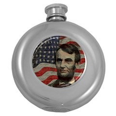 Lincoln Day  Round Hip Flask (5 Oz) by Valentinaart