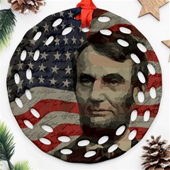 Lincoln Day  Round Filigree Ornament (two Sides) by Valentinaart