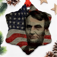 Lincoln Day  Snowflake Ornament (two Sides)