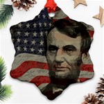 Lincoln day  Snowflake Ornament (Two Sides) Front