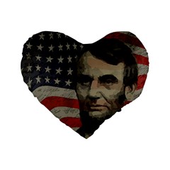 Lincoln Day  Standard 16  Premium Heart Shape Cushions by Valentinaart