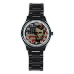 Lincoln day  Stainless Steel Round Watch Front