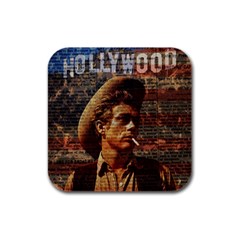 James Dean   Rubber Square Coaster (4 Pack)  by Valentinaart