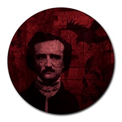 Edgar Allan Poe  Round Mousepads by Valentinaart