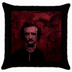 Edgar Allan Poe  Throw Pillow Case (black) by Valentinaart