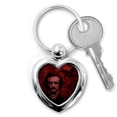 Edgar Allan Poe  Key Chains (heart)  by Valentinaart