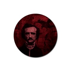 Edgar Allan Poe  Rubber Round Coaster (4 Pack)  by Valentinaart