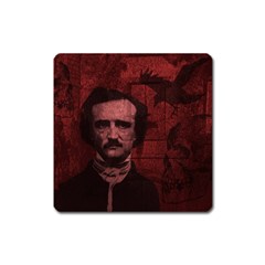 Edgar Allan Poe  Square Magnet by Valentinaart