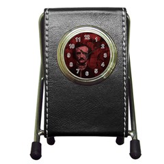 Edgar Allan Poe  Pen Holder Desk Clocks by Valentinaart